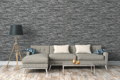 The Wallcover Tapete selbstklebend Grau Anthrazit 8,40 m x 0,53 m