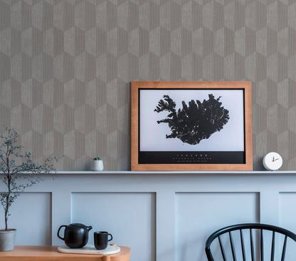 Geo Effect Geometrische Vliestapete Grau Silber 10,05 m x 0,53 m