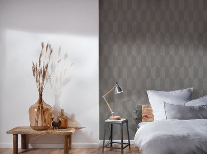 Geo Effect Geometrische Vliestapete Grau Silber 10,05 m x 0,53 m