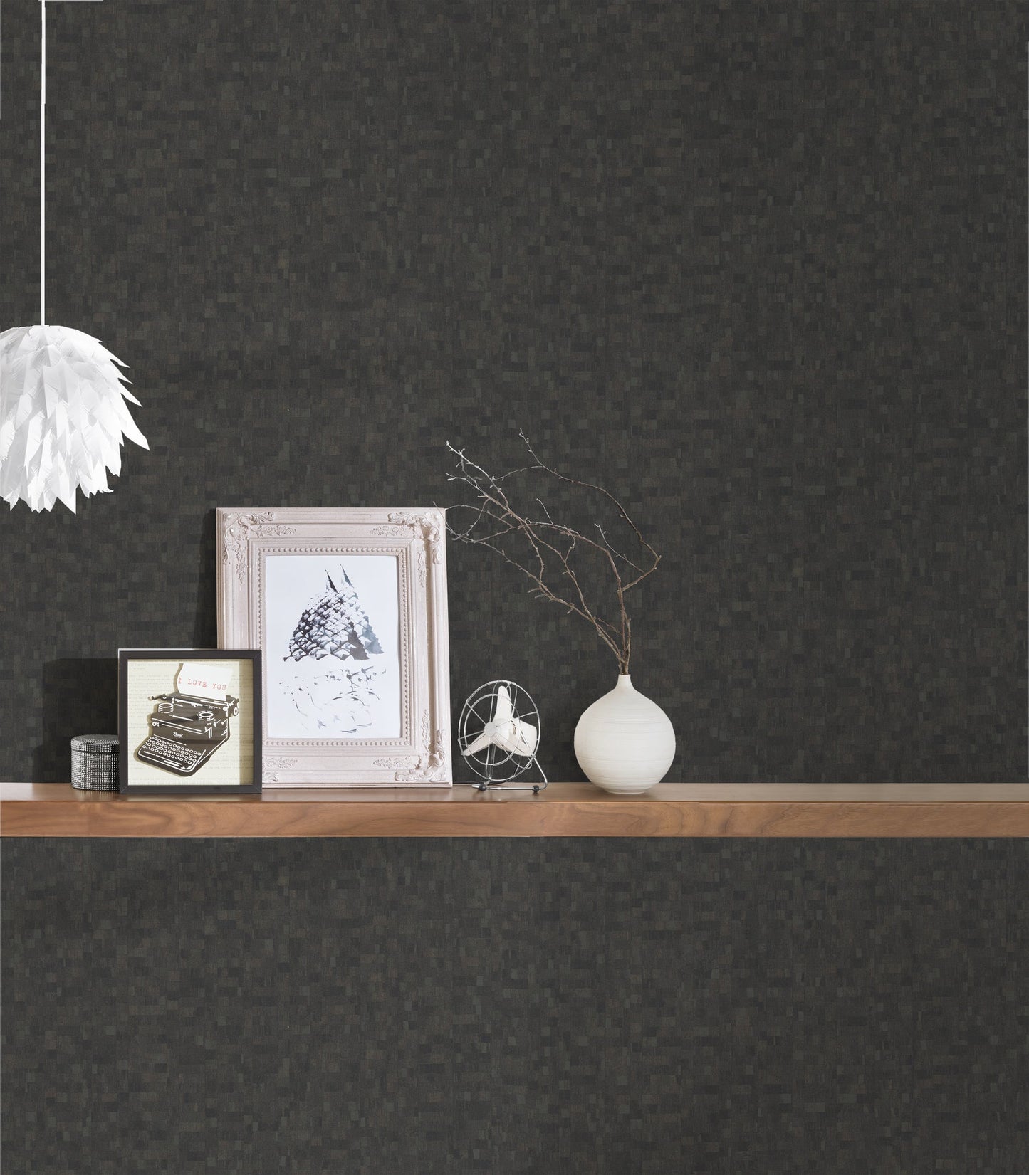 Geo Effect Schaum-Vliestapete Schwarz 10,05 m x 0,53 m