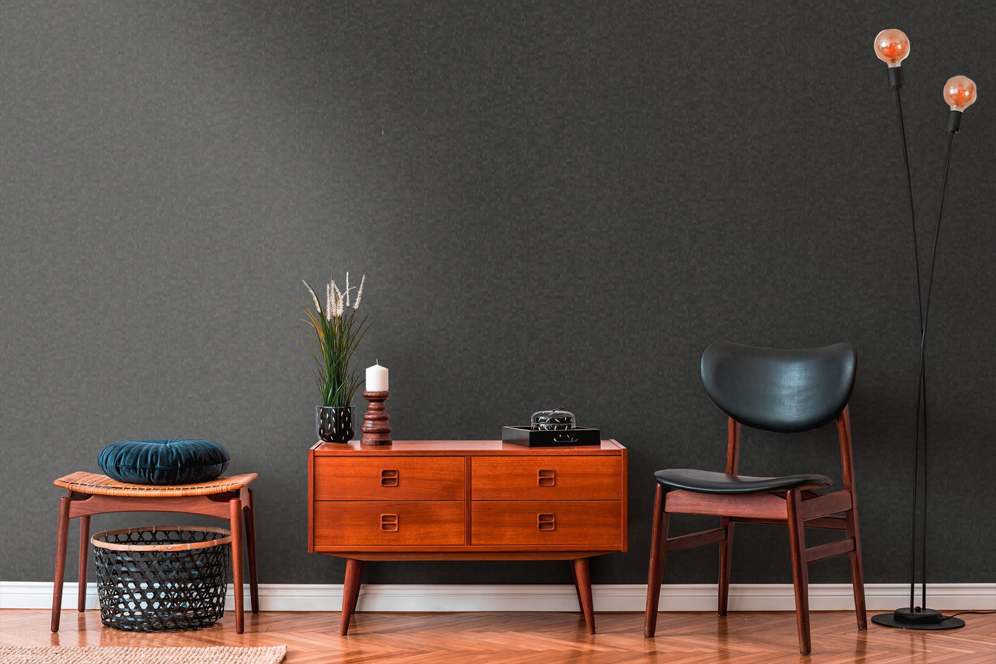 Geo Effect Schaum-Vliestapete Schwarz 10,05 m x 0,53 m