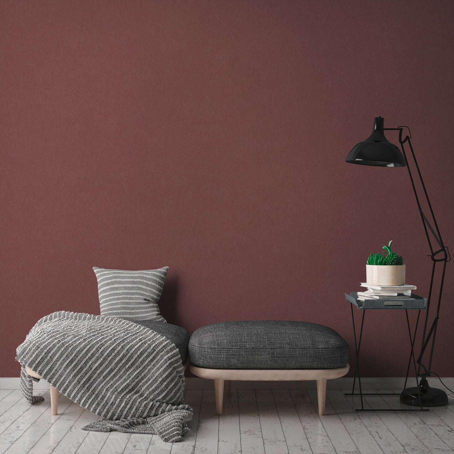 Geo Effect Uni Vliestapete Rot 10,05 m x 0,53 m