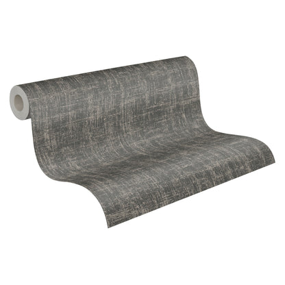 Geo Effect Uni Vliestapete Silber Grau 10,05 m x 0,53 m