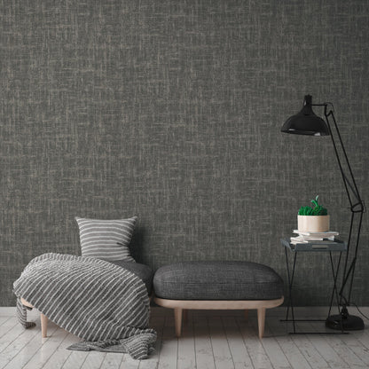 Geo Effect Uni Vliestapete Silber Grau 10,05 m x 0,53 m