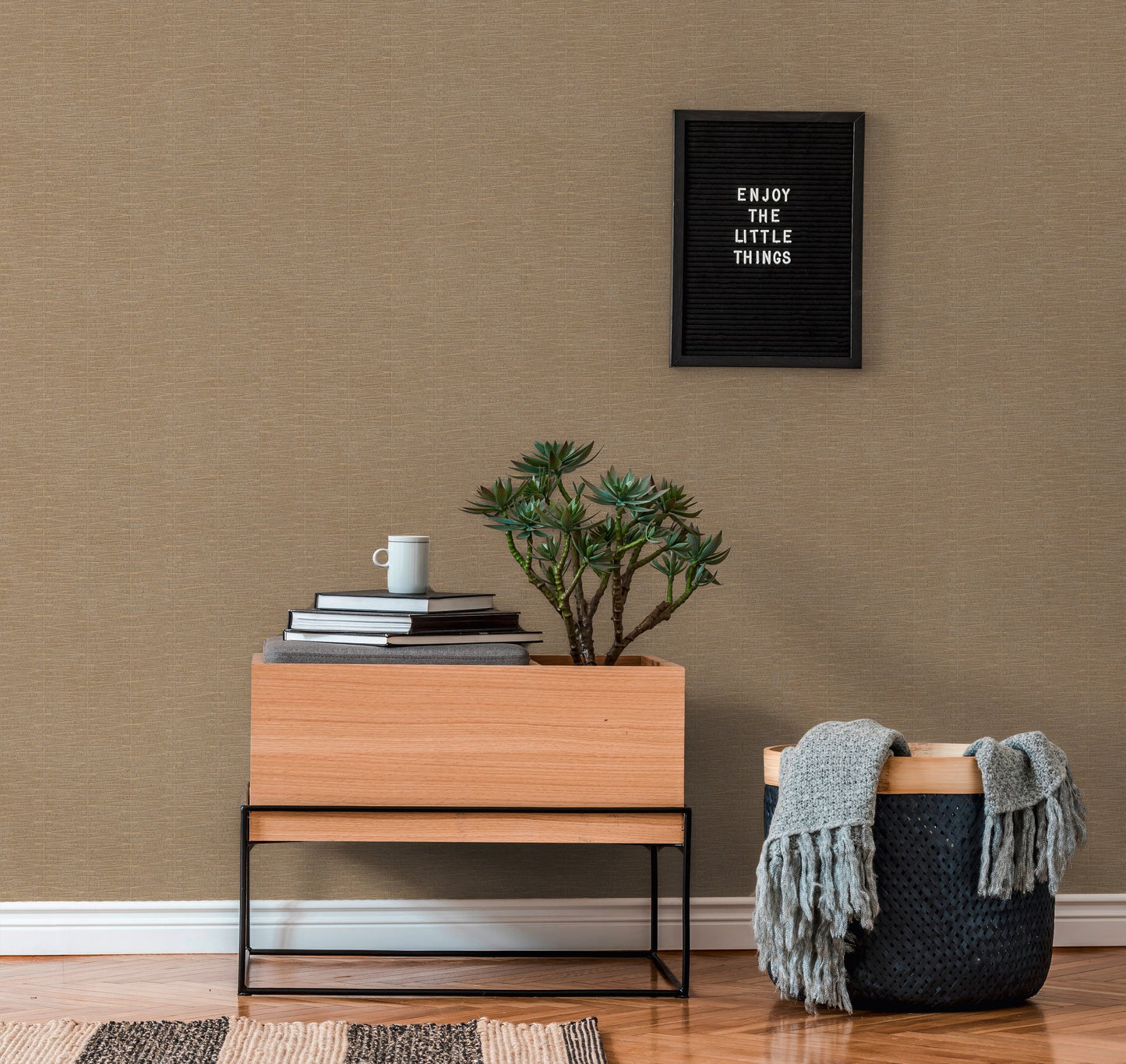 Hygge Metallic Vliestapete Braun 10,05 m x 0,53 m