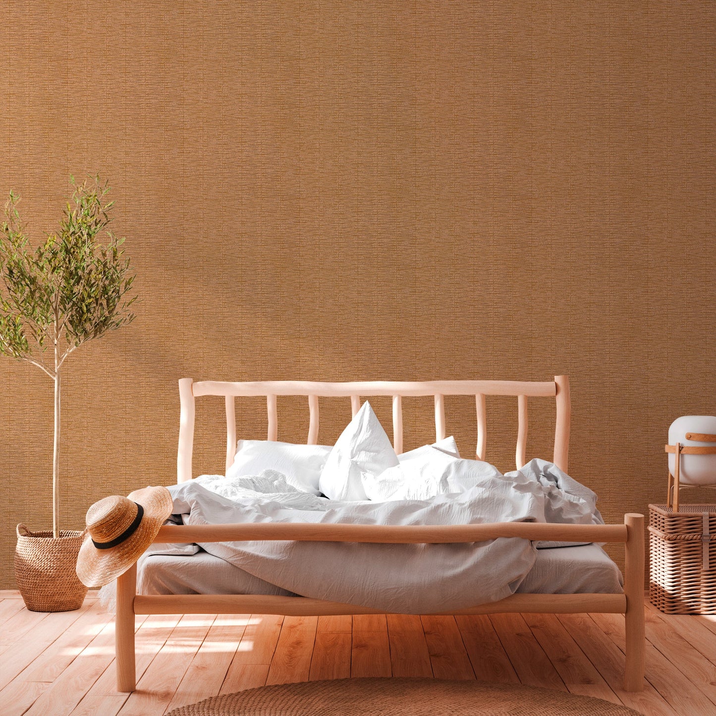 Hygge Metallic Vliestapete Orange Kupfer 10,05 m x 0,53 m