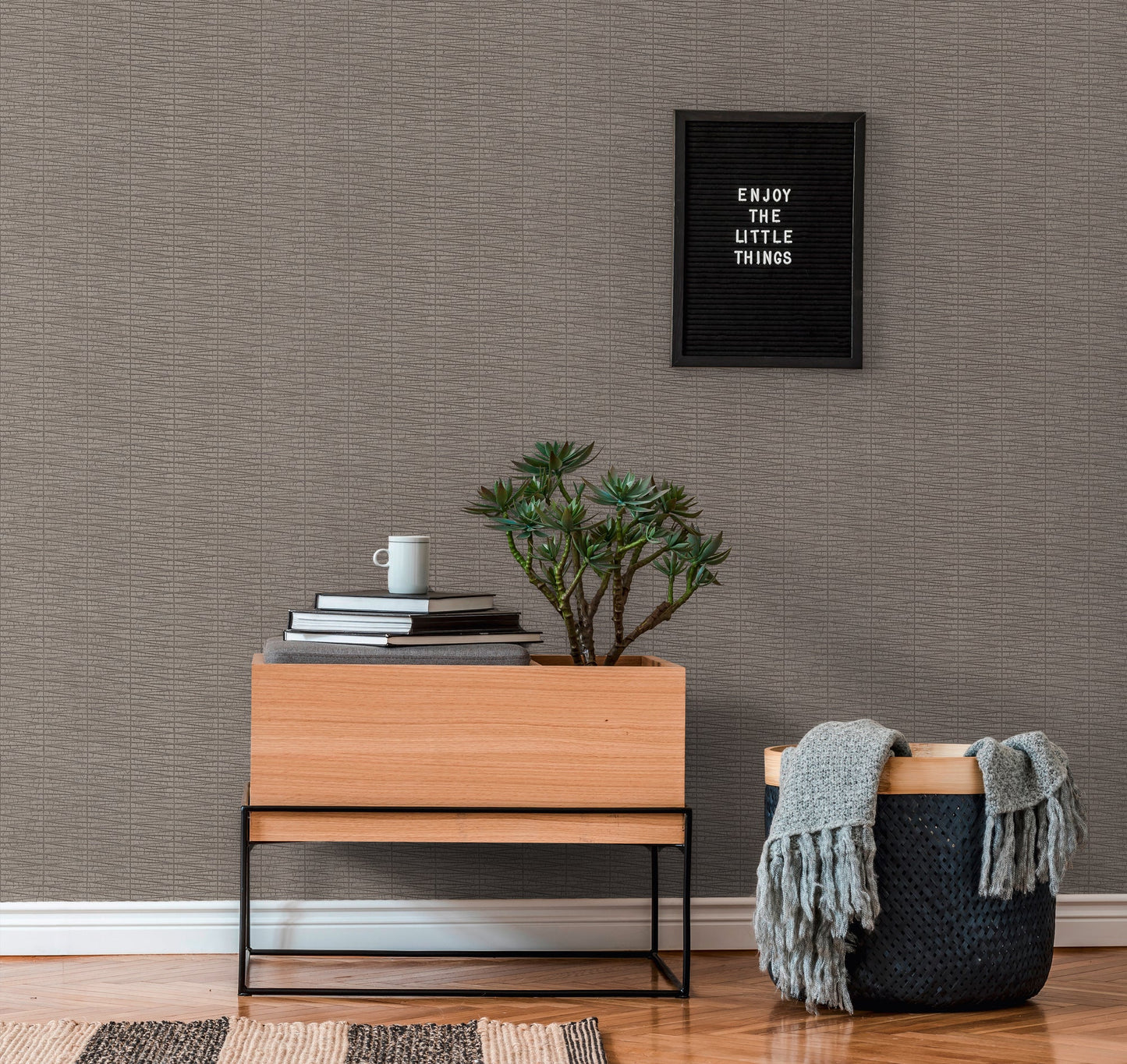 Hygge Metallic Vliestapete Grau Silber 10,05 m x 0,53 m