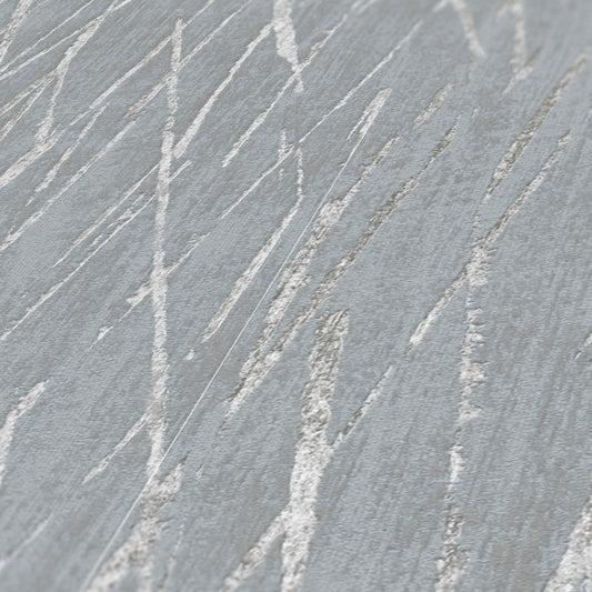 Hygge Metallic Vliestapete Grau Silber 10,05 m x 0,53 m