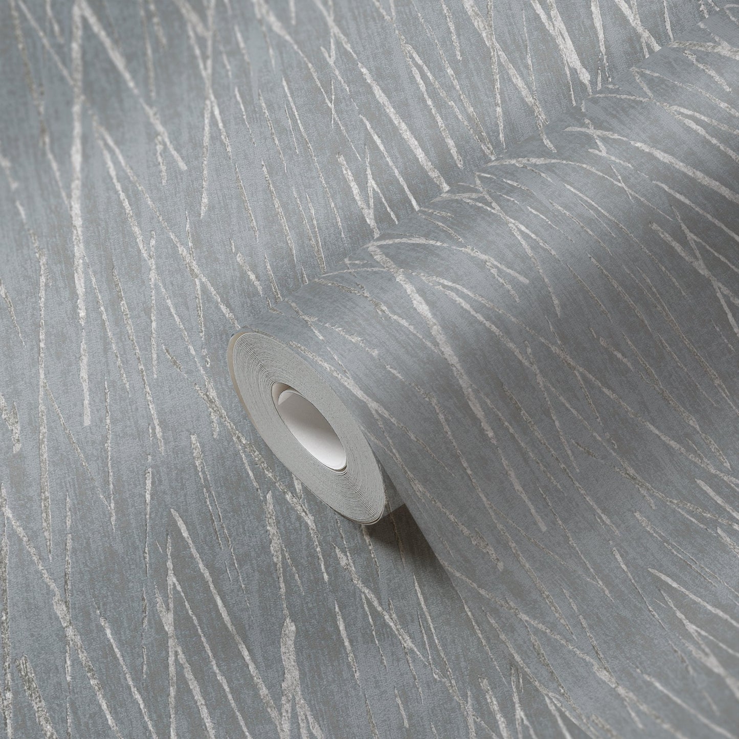 Hygge Metallic Vliestapete Grau Silber 10,05 m x 0,53 m