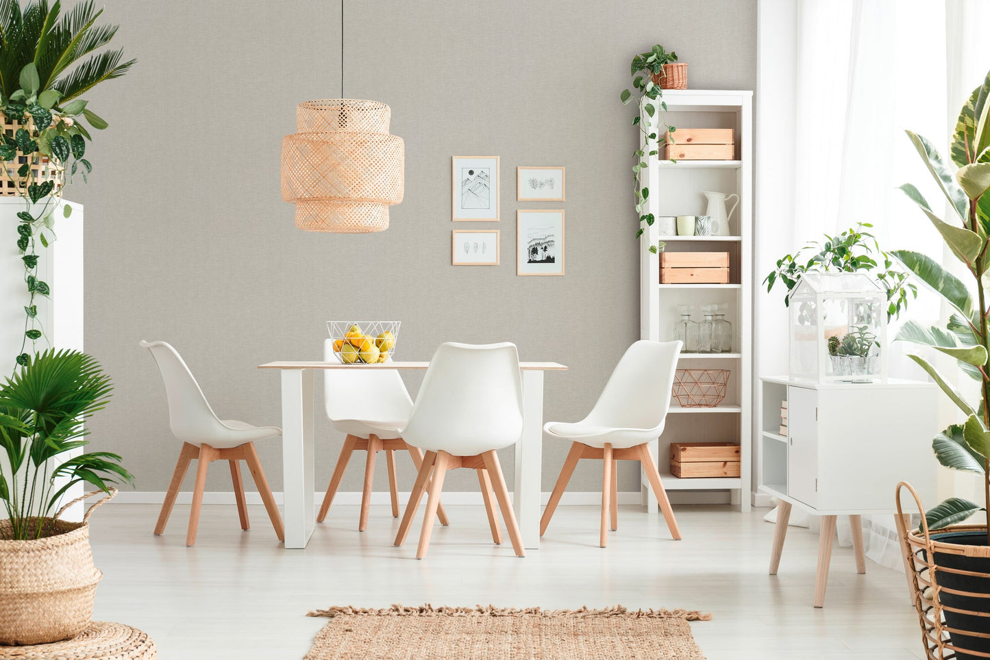 Hygge Vliestapete Gewebeoptik Grau 10,05 m x 0,53 m