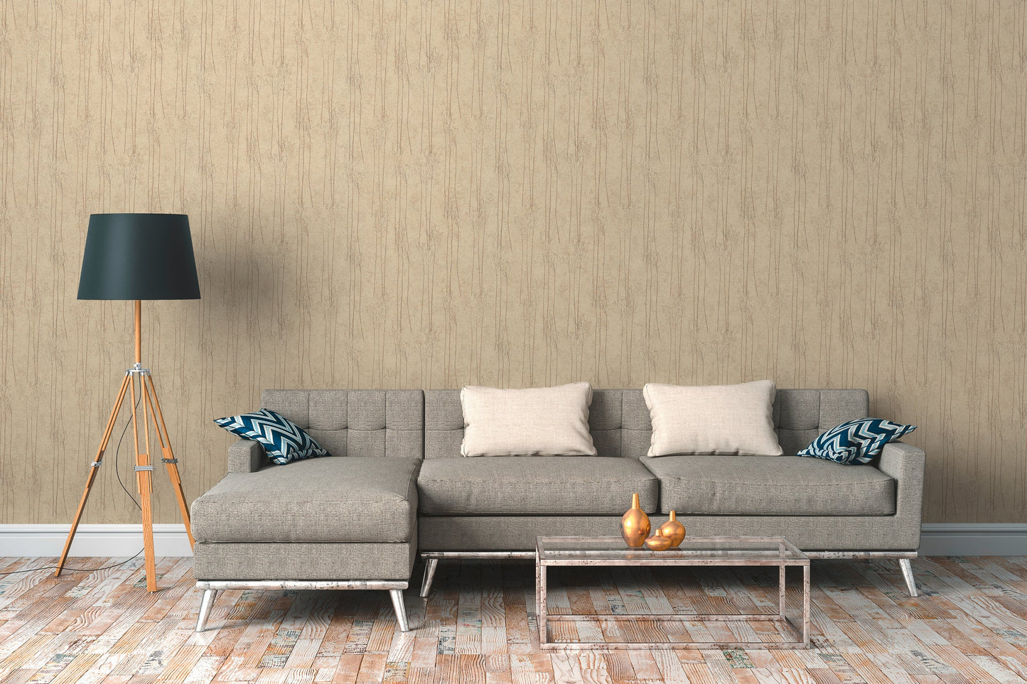 Hygge Pflanzen Vliestapete Braun Beige 10,05 m x 0,53 m