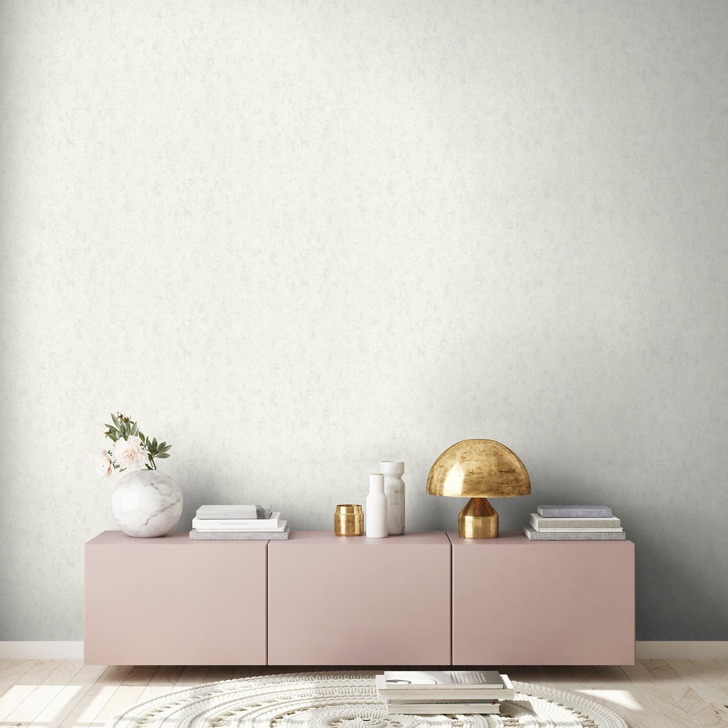 Hygge Uni Vliestapete Weiß Grau 10,05 m x 0,53 m