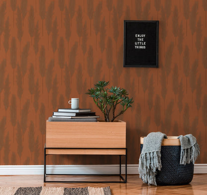 Hygge Pflanzen Vliestapete Orange 10,05 m x 0,53 m