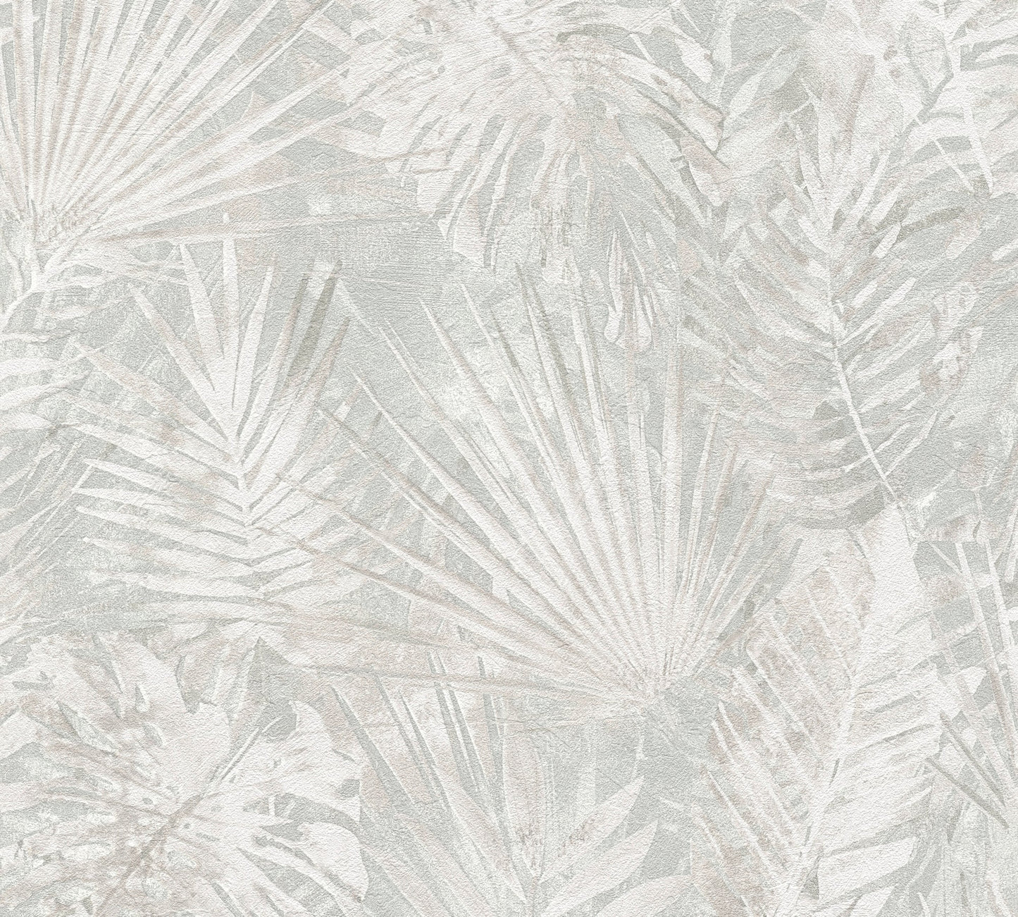 Natural Living Blätter Vliestapete Grau Beige Weiß 10,05 m x 0,53 m