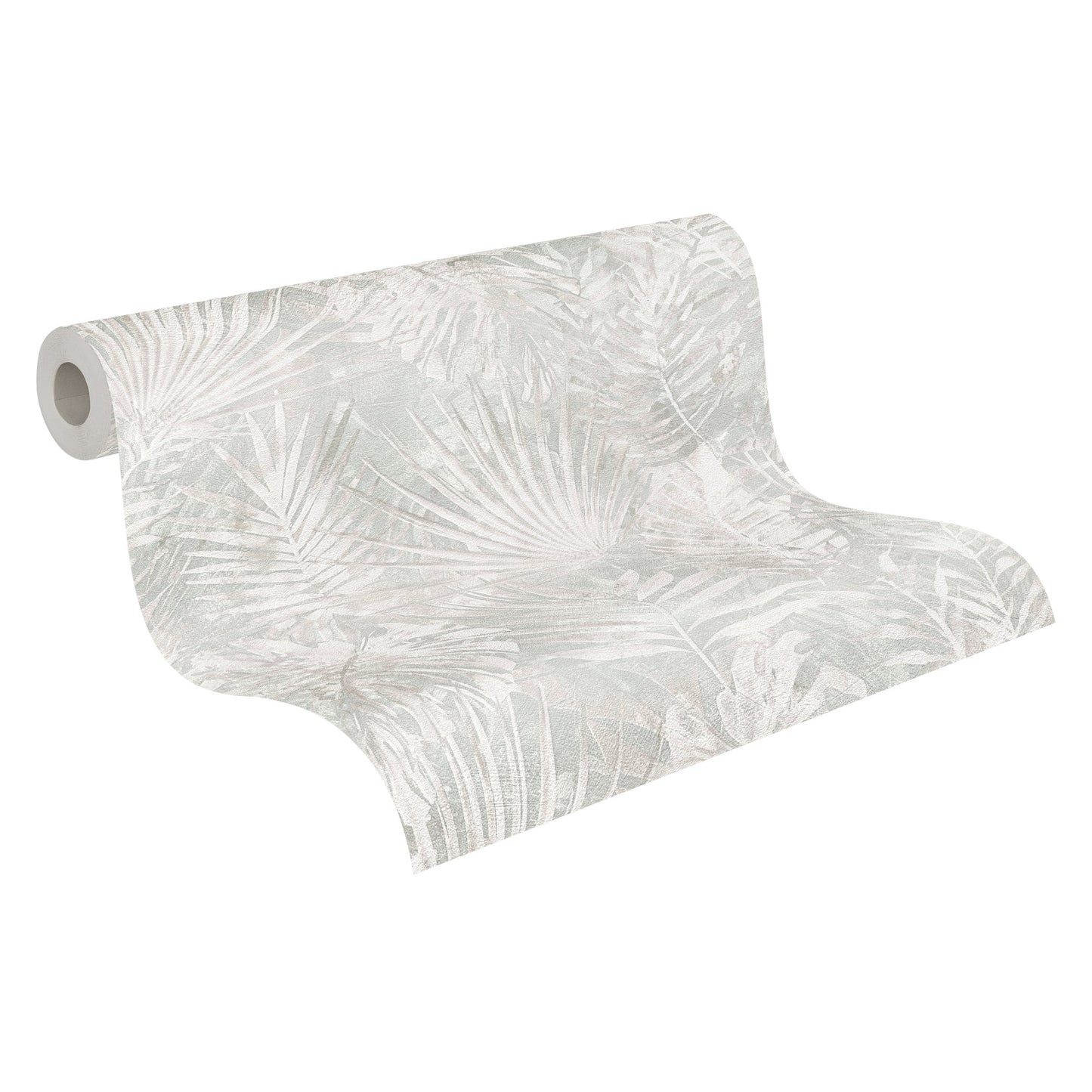 Natural Living Blätter Vliestapete Grau Beige Weiß 10,05 m x 0,53 m