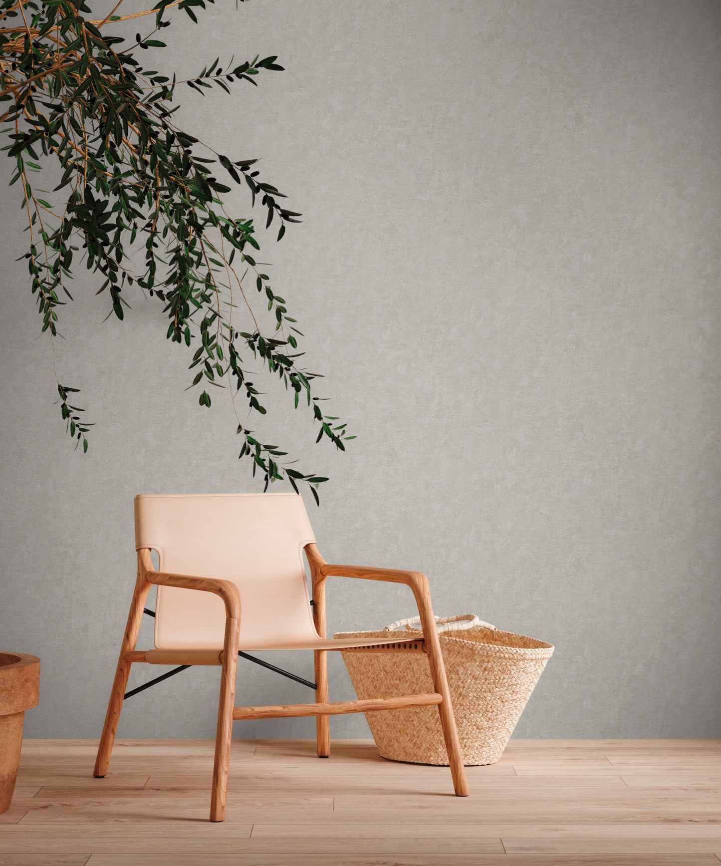 Natural Living Vliestapete im Used Look Grau 10,05 m x 0,53 m