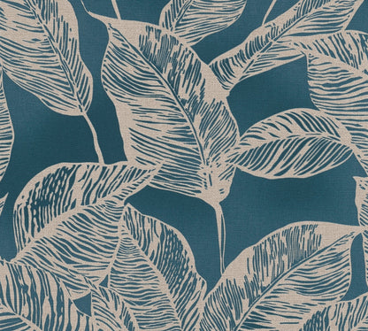Natural Living Florale Vliestapete Blau Braun 10,05 m x 0,53 m