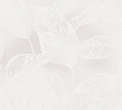 Natural Living Florale Vliestapete Weiß Grau 10,05 m x 0,53 m