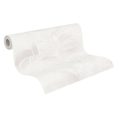 Natural Living Florale Vliestapete Weiß Grau 10,05 m x 0,53 m