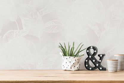 Natural Living Florale Vliestapete Weiß Grau 10,05 m x 0,53 m