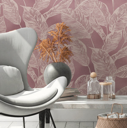 Natural Living Florale Vliestapete Rosa Creme 10,05 m x 0,53 m