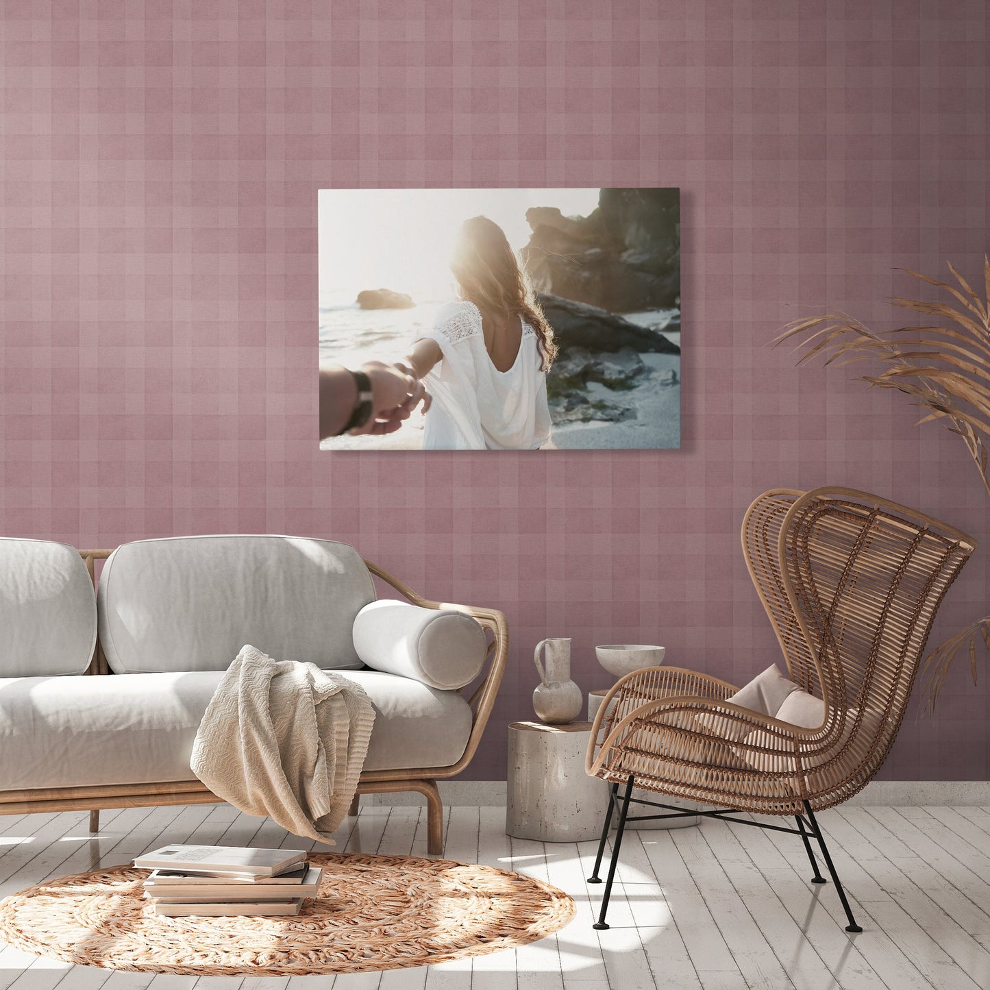 Natural Living Streifen Vliestapete Lila 10,05 m x 0,53 m