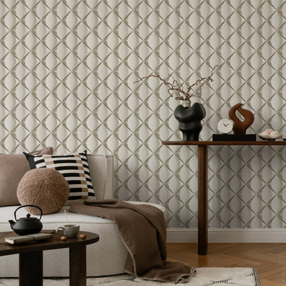 Livingwalls My Home My Spa Geometrische Vliestapete Greige Grau Weiß 10,05 m x 0,53 m
