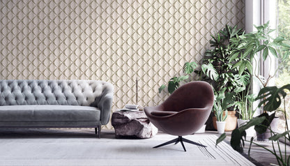 Livingwalls My Home My Spa Geometrische Vliestapete Greige Grau Weiß 10,05 m x 0,53 m