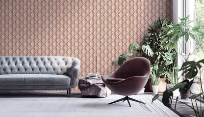 Livingwalls My Home My Spa Geometrische Vliestapete Rosa Silber Grau 10,05 m x 0,53 m