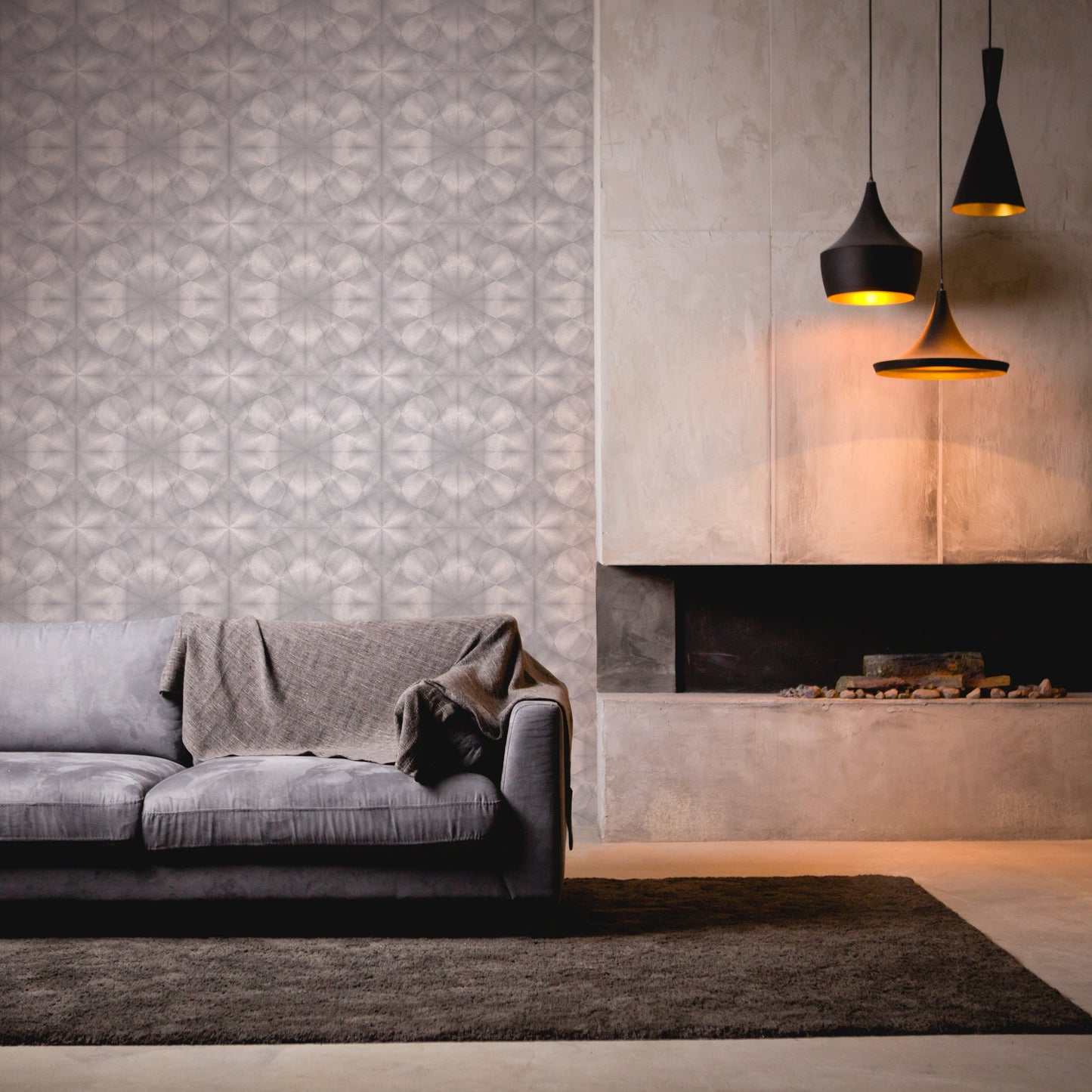 Livingwalls My Home My Spa Geometrische Vliestapete Grau 10,05 m x 0,53 m