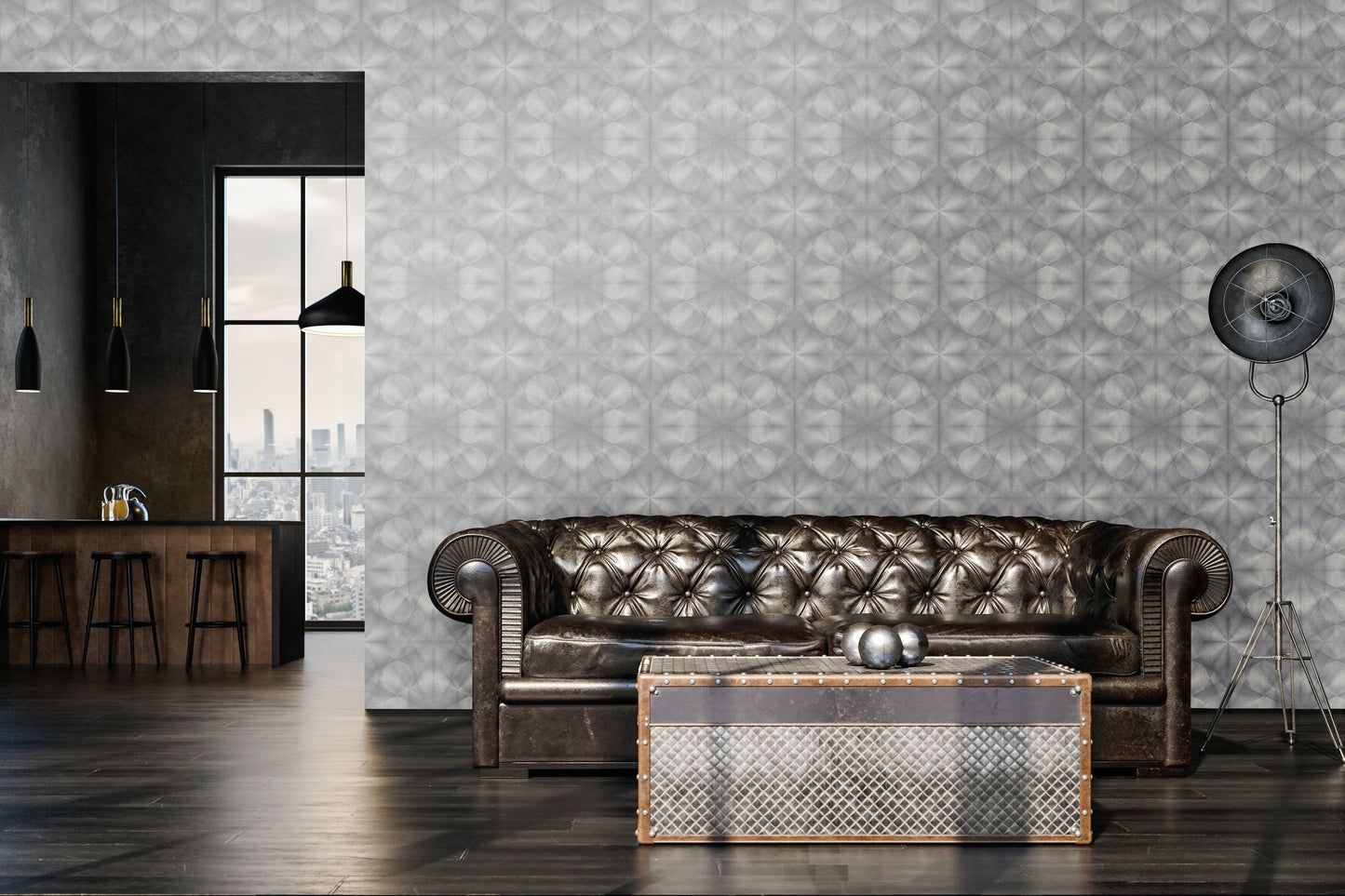 Livingwalls My Home My Spa Geometrische Vliestapete Grau 10,05 m x 0,53 m