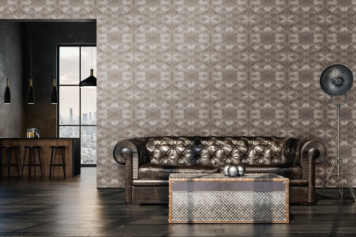 Livingwalls My Home My Spa Geometrische Vliestapete Silber Grau 10,05 m x 0,53 m