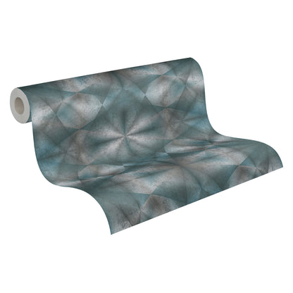 Livingwalls My Home My Spa Geometrische Vliestapete Blau Grau 10,05 m x 0,53 m