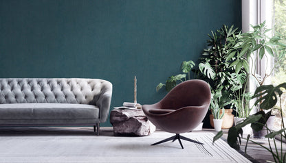 Livingwalls My Home My Spa Uni Vliestapete Petrol Gold 10,05 m x 0,53 m