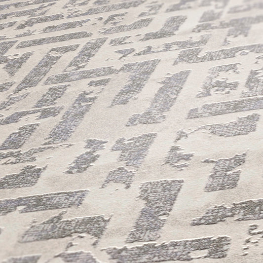 Livingwalls My Home My Spa Geometrische Vliestapete Creme Silber Gold 10,05 m x 0,53 m