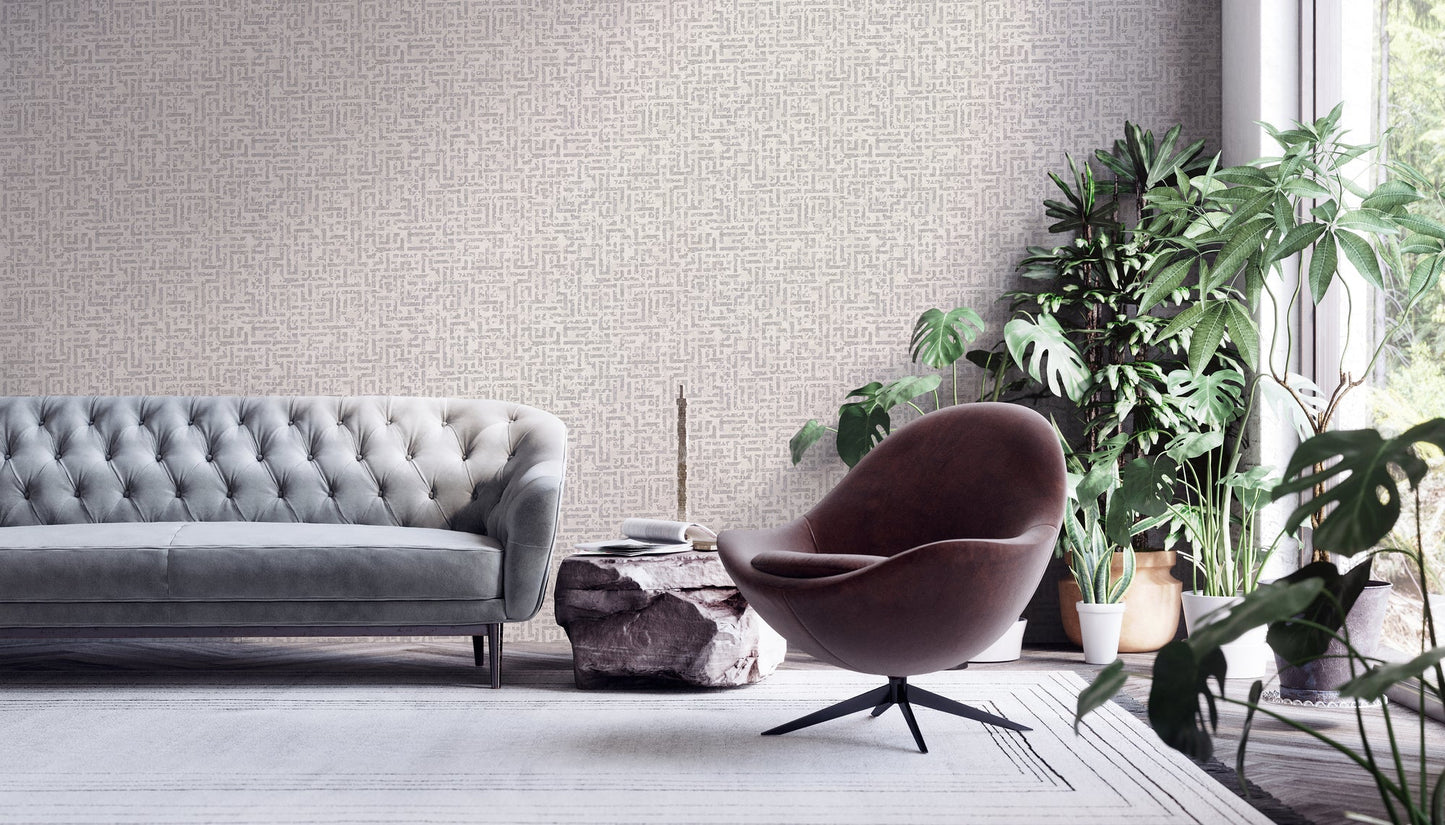 Livingwalls My Home My Spa Geometrische Vliestapete Creme Silber Gold 10,05 m x 0,53 m