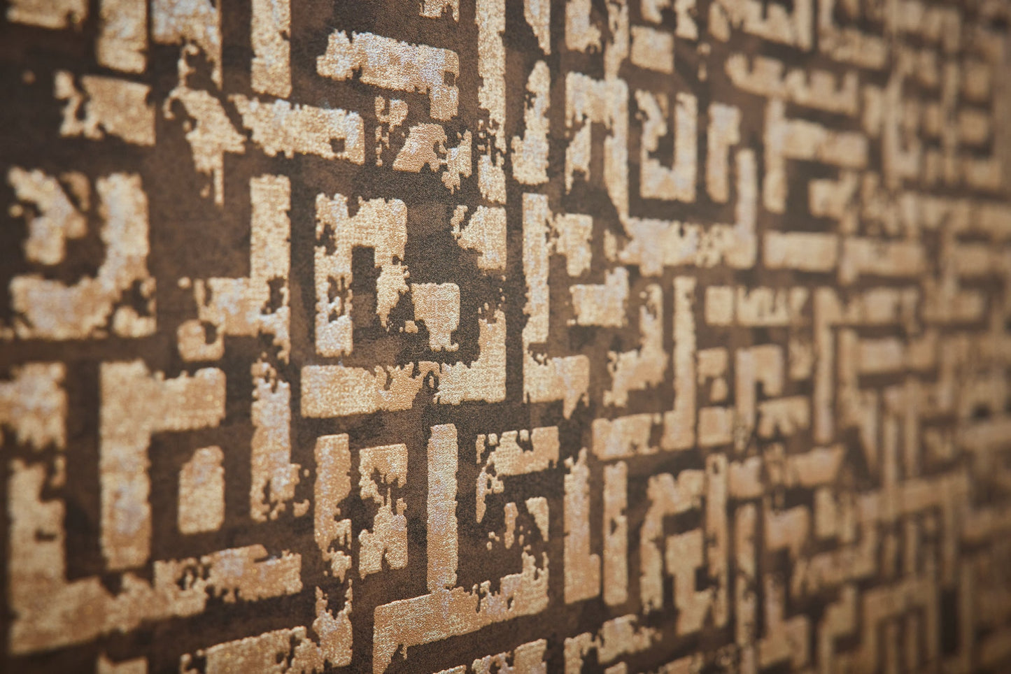 Livingwalls My Home My Spa Geometrische Vliestapete Braun Gold Silber 10,05 m x 0,53 m