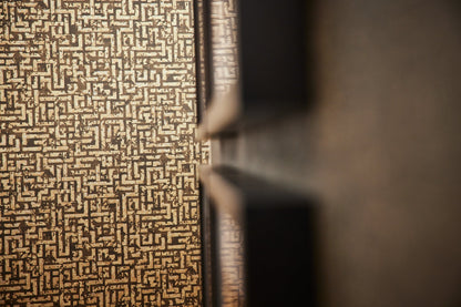 Livingwalls My Home My Spa Geometrische Vliestapete Braun Gold Silber 10,05 m x 0,53 m