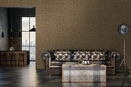 Livingwalls My Home My Spa Geometrische Vliestapete Braun Gold Silber 10,05 m x 0,53 m
