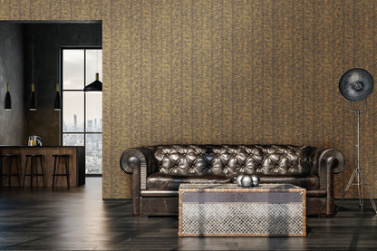 Livingwalls My Home My Spa Fischgräten Vliestapete Gold Braun 10,05 m x 0,53 m