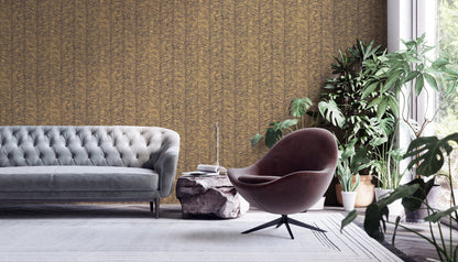 Livingwalls My Home My Spa Fischgräten Vliestapete Gold Braun 10,05 m x 0,53 m