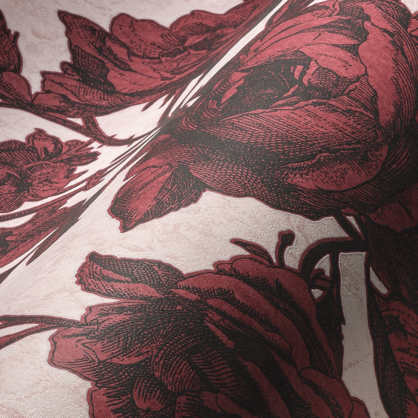 Livingwalls My Home My Spa Florale Vliestapete Rot Rosa Schwarz 10,05 m x 0,53 m