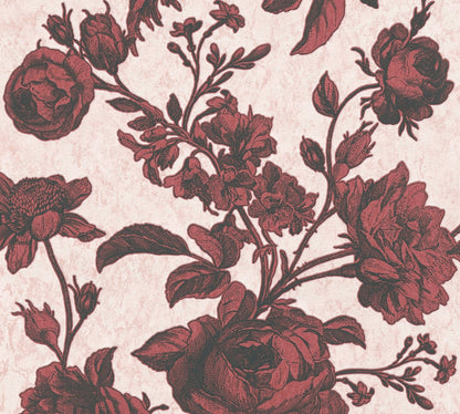Livingwalls My Home My Spa Florale Vliestapete Rot Rosa Schwarz 10,05 m x 0,53 m