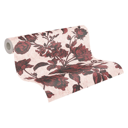 Livingwalls My Home My Spa Florale Vliestapete Rot Rosa Schwarz 10,05 m x 0,53 m
