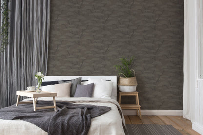 Nara Florale Vliestapete Anthrazit Grau Schwarz 10,05 m x 0,53 m