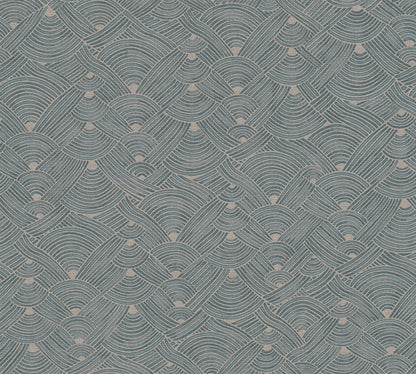 Nara Mustertapete aus Vlies Blau Beige 10,05 m x 0,53 m