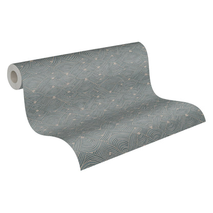 Nara Mustertapete aus Vlies Blau Beige 10,05 m x 0,53 m