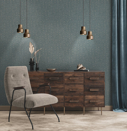 Nara Mustertapete aus Vlies Blau Beige 10,05 m x 0,53 m