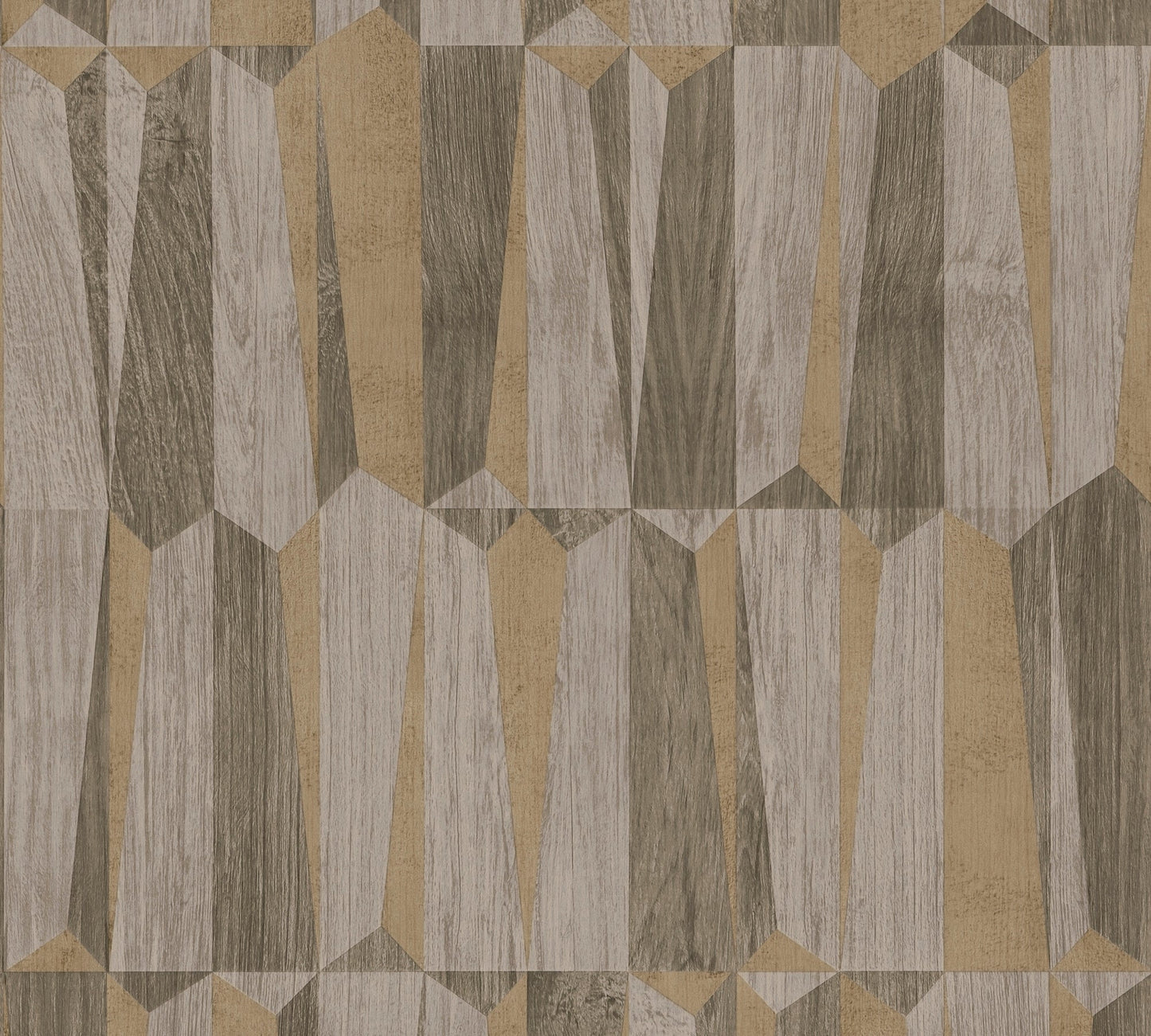 Nara Vliestapete in Holzoptik Braun Gold Grau 10,05 m x 0,53 m