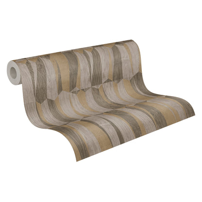 Nara Vliestapete in Holzoptik Braun Gold Grau 10,05 m x 0,53 m